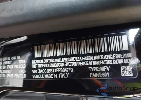 2015 Jeep Renegade Latitude из США, поврежденный, VIN ZACCJBBT1FPB84719